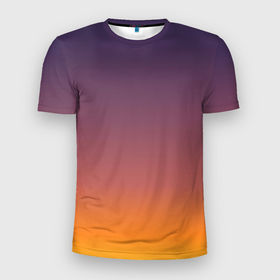 Мужская футболка 3D Slim с принтом Sunset Gradient в Петрозаводске, 100% полиэстер с улучшенными характеристиками | приталенный силуэт, круглая горловина, широкие плечи, сужается к линии бедра | градиент | закат | минимализм | переливы | переходы