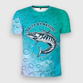 Мужская футболка 3D Slim с принтом Рыбалка  New  Jersey в Кировске, 100% полиэстер с улучшенными характеристиками | приталенный силуэт, круглая горловина, широкие плечи, сужается к линии бедра | new jersey | ловля рыбы | рыба | рыбак | рыбалка