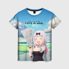 Женская футболка 3D с принтом Love  is  war в Санкт-Петербурге, 100% полиэфир ( синтетическое хлопкоподобное полотно) | прямой крой, круглый вырез горловины, длина до линии бедер | 
