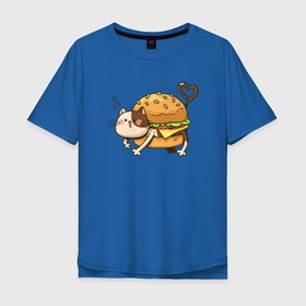 Мужская футболка хлопок Oversize с принтом Кот   гамбургер в Тюмени, 100% хлопок | свободный крой, круглый ворот, “спинка” длиннее передней части | бигмак | гамбургер | кот | котенок | кошка | мак | макдональдс