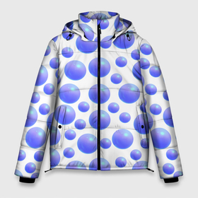 Мужская зимняя куртка 3D с принтом Голубой горошек 3д в Екатеринбурге, верх — 100% полиэстер; подкладка — 100% полиэстер; утеплитель — 100% полиэстер | длина ниже бедра, свободный силуэт Оверсайз. Есть воротник-стойка, отстегивающийся капюшон и ветрозащитная планка. 

Боковые карманы с листочкой на кнопках и внутренний карман на молнии. | 3д | в тренде | геометрия | горошек | круг | сфера | шар