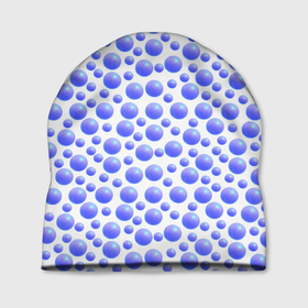 Шапка 3D с принтом Мелкий голубой несимметричный горох в Курске, 100% полиэстер | универсальный размер, печать по всей поверхности изделия | 3д | горох | горошек | неон | несимметричный | подсветка | рандомный | сфера | шар