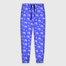 Мужские брюки 3D с принтом Сине голубые морские пузырьки 3д , 100% полиэстер | манжеты по низу, эластичный пояс регулируется шнурком, по бокам два кармана без застежек, внутренняя часть кармана из мелкой сетки | 3д | в тренде | геометрия | горошек | модный | неон | паттерн | подсветка | синий | сфера | шар