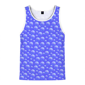 Мужская майка 3D с принтом Сине голубые морские пузырьки 3д , 100% полиэстер | круглая горловина, приталенный силуэт, длина до линии бедра. Пройма и горловина окантованы тонкой бейкой | 3д | в тренде | геометрия | горошек | модный | неон | паттерн | подсветка | синий | сфера | шар