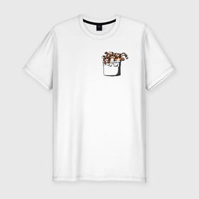 Мужская футболка хлопок Slim с принтом КАРМАННЫЕ ТИГРЫ в Екатеринбурге, 92% хлопок, 8% лайкра | приталенный силуэт, круглый вырез ворота, длина до линии бедра, короткий рукав | Тематика изображения на принте: звери | карман | рисунок | тигры | три тигрёнка
