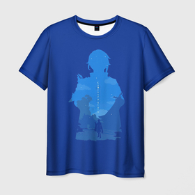 Мужская футболка 3D с принтом Камисато Аято на после с светлячками , 100% полиэфир | прямой крой, круглый вырез горловины, длина до линии бедер | genshin impact | арт | аято | звезда | звёзды | инадзума | камисато аято | ночь | рисунок | светлячки | светлячок
