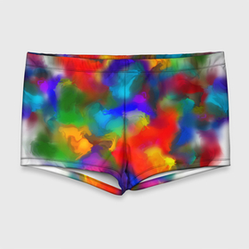 Мужские купальные плавки 3D с принтом Палитра художника , Полиэстер 85%, Спандекс 15% |  | взрыв красок | краски | многоцветие | палитра | радуга | разноцветная палитра