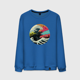 Мужской свитшот хлопок с принтом Hokusai Kaiju в Кировске, 100% хлопок |  | Тематика изображения на принте: 80е | godzilla | gojira | hokusai kaiju | годзилла | динозавр | япония