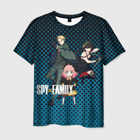Мужская футболка 3D с принтом Семья Шпиона | Spy Family в Санкт-Петербурге, 100% полиэфир | прямой крой, круглый вырез горловины, длина до линии бедер | 