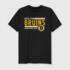 Мужская футболка хлопок Slim с принтом NHL Boston Bruins Team , 92% хлопок, 8% лайкра | приталенный силуэт, круглый вырез ворота, длина до линии бедра, короткий рукав | black | boston | bruins | hockey | ice | logo | nhl | sport | usa | бостон | брюинз | кубок | логотип | нхл | спорт | стэнли | хоккей