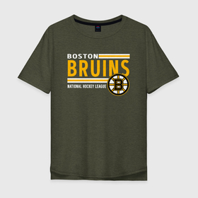 Мужская футболка хлопок Oversize с принтом NHL Boston Bruins Team в Курске, 100% хлопок | свободный крой, круглый ворот, “спинка” длиннее передней части | black | boston | bruins | hockey | ice | logo | nhl | sport | usa | бостон | брюинз | кубок | логотип | нхл | спорт | стэнли | хоккей