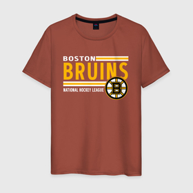 Мужская футболка хлопок с принтом NHL Boston Bruins Team в Санкт-Петербурге, 100% хлопок | прямой крой, круглый вырез горловины, длина до линии бедер, слегка спущенное плечо. | Тематика изображения на принте: black | boston | bruins | hockey | ice | logo | nhl | sport | usa | бостон | брюинз | кубок | логотип | нхл | спорт | стэнли | хоккей