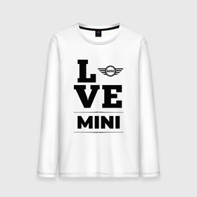 Мужской лонгслив хлопок с принтом Mini Love Classic , 100% хлопок |  | Тематика изображения на принте: auto | brand | logo | love | mini | symbol | авто | бренд | купер | лого | мини | символ