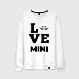 Мужской свитшот хлопок с принтом Mini Love Classic , 100% хлопок |  | auto | brand | logo | love | mini | symbol | авто | бренд | купер | лого | мини | символ