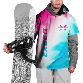 Накидка на куртку 3D с принтом Exeed Neon Gradient в Санкт-Петербурге, 100% полиэстер |  | auto | brand | exeed | logo | symbol | авто | бренд | градиент | иксид | иксиид | лого | неон | огонь | пламя | символ | эксид | эксиид