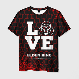 Мужская футболка 3D с принтом Elden Ring Love Классика в Екатеринбурге, 100% полиэфир | прямой крой, круглый вырез горловины, длина до линии бедер | 