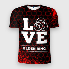Мужская футболка 3D Slim с принтом Elden Ring Love Классика в Курске, 100% полиэстер с улучшенными характеристиками | приталенный силуэт, круглая горловина, широкие плечи, сужается к линии бедра | Тематика изображения на принте: 