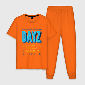 Мужская пижама хлопок с принтом Игра DayZ PRO Gaming в Кировске, 100% хлопок | брюки и футболка прямого кроя, без карманов, на брюках мягкая резинка на поясе и по низу штанин
 | dayz | logo | pro | дэйз | игра | игры | лого | логотип | символ