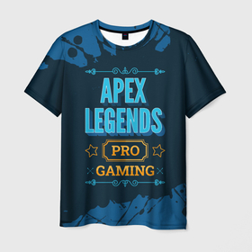 Мужская футболка 3D с принтом Игра Apex Legends: PRO Gaming в Курске, 100% полиэфир | прямой крой, круглый вырез горловины, длина до линии бедер | apex | apex legends | legends | logo | paint | pro | апекс | брызги | игра | игры | краска | легент | лого | логотип | символ