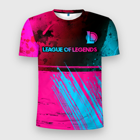Мужская футболка 3D Slim с принтом League of Legends Neon Gradient в Петрозаводске, 100% полиэстер с улучшенными характеристиками | приталенный силуэт, круглая горловина, широкие плечи, сужается к линии бедра | league | league of legends | legends | logo | градиент | игра | игры | краска | легенд | лиг оф ледженс | лига | лого | логотип | неон | символ