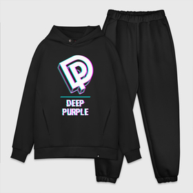 Мужской костюм хлопок OVERSIZE с принтом Deep Purple Glitch Rock в Петрозаводске,  |  | band | deep | deep purple | glitch | metal | purple | rock | глитч | группа | дип | метал | перпл | рок | хард