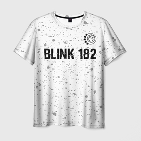Мужская футболка 3D с принтом Blink 182 Glitch на светлом фоне , 100% полиэфир | прямой крой, круглый вырез горловины, длина до линии бедер | Тематика изображения на принте: band | blink | glitch | metal | paint | rock | блинк | брызги | группа | краска | метал | рок | хард