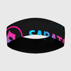 Повязка на голову 3D с принтом Sabaton Neon Gradient ,  |  | band | metal | rock | sabaton | градиент | группа | краска | краски | метал | неон | рок | сабатон | хард