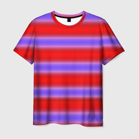 Мужская футболка 3D с принтом Striped pattern мягкие размытые полосы красные фиолетовые в Белгороде, 100% полиэфир | прямой крой, круглый вырез горловины, длина до линии бедер | striped | striped pattern | красные полосы | полосатый узор | размытые полосы | фиолетовый