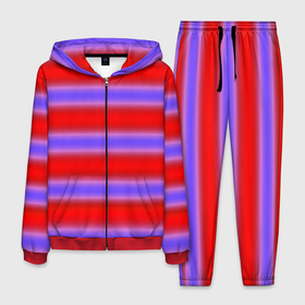 Мужской костюм 3D с принтом Striped pattern мягкие размытые полосы красные фиолетовые в Санкт-Петербурге, 100% полиэстер | Манжеты и пояс оформлены тканевой резинкой, двухслойный капюшон со шнурком для регулировки, карманы спереди | striped | striped pattern | красные полосы | полосатый узор | размытые полосы | фиолетовый