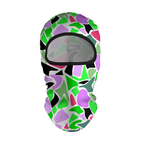 Балаклава 3D с принтом Abstract pattern green pink spots в Екатеринбурге, 100% полиэстер, ткань с особыми свойствами — Activecool | плотность 150–180 г/м2; хорошо тянется, но при этом сохраняет форму. Закрывает шею, вокруг отверстия для глаз кайма. Единый размер | abstract pattern | pattern | spots | абстрактный узор | зеленый | пятна | розовый
