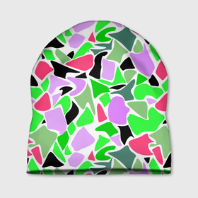 Шапка 3D с принтом Abstract pattern green pink spots в Санкт-Петербурге, 100% полиэстер | универсальный размер, печать по всей поверхности изделия | Тематика изображения на принте: abstract pattern | pattern | spots | абстрактный узор | зеленый | пятна | розовый