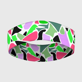 Повязка на голову 3D с принтом Abstract pattern green pink spots в Екатеринбурге,  |  | abstract pattern | pattern | spots | абстрактный узор | зеленый | пятна | розовый