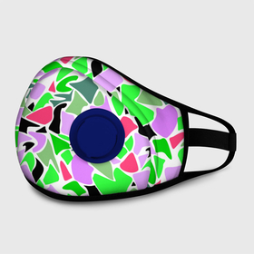 Маска из неопрена с принтом Abstract pattern green pink spots в городе Новоалтайск, неопрен 100% | Форма огибающая нос. Резинки для ушей с дополнительной резинкой на затылке. Клапан для выдоха для активного дыхания при занятиях спортом. Эластичный материал маски и окантовки для лучшего растяжения и прилегания маски.  | abstract pattern | pattern | spots | абстрактный узор | зеленый | пятна | розовый