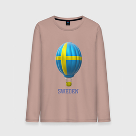 Мужской лонгслив хлопок с принтом 3d aerostat Sweden flag в Екатеринбурге, 100% хлопок |  | 3d | 3d aerostat | aerostat | air ballon | ballon | hot air ballon | sweden | sweden flag