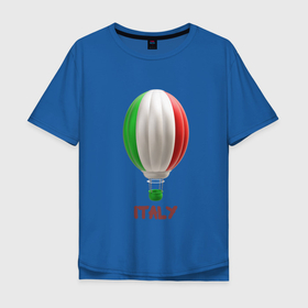 Мужская футболка хлопок Oversize с принтом 3d aerostat Italy flag в Курске, 100% хлопок | свободный крой, круглый ворот, “спинка” длиннее передней части | 3d | 3d aerostat | 3d aerostat italy flag | aerostat | air ballon | ballon | hot air ballon | italy | italy flag