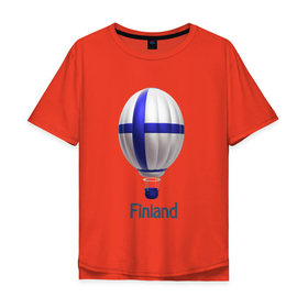 Мужская футболка хлопок Oversize с принтом 3d aerostat Finland flag , 100% хлопок | свободный крой, круглый ворот, “спинка” длиннее передней части | 3d aerostat | 3d aerostat finland flag | air ballon | ballon | finland | finland flag | hot air ballon