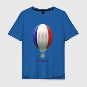 Мужская футболка хлопок Oversize с принтом 3d aerostat French flag , 100% хлопок | свободный крой, круглый ворот, “спинка” длиннее передней части | 3d | 3d aerostat | aerostat french flag | air ballon | ballon | france | french flag | hot air ballon