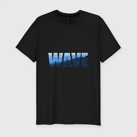 Мужская футболка хлопок Slim с принтом волна синяя , 92% хлопок, 8% лайкра | приталенный силуэт, круглый вырез ворота, длина до линии бедра, короткий рукав | английский | буквы | вода | волны | лето | море | надпись