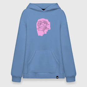 Худи SuperOversize хлопок с принтом пион на розовом фоне в Рязани, 70% хлопок, 30% полиэстер, мягкий начес внутри | карман-кенгуру, эластичная резинка на манжетах и по нижней кромке, двухслойный капюшон
 | весна | краска | лето | пион | природа | цветок