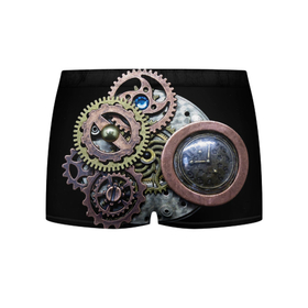 Мужские трусы 3D с принтом Mechanism of gears in Steampunk style в Тюмени, 50% хлопок, 50% полиэстер | классическая посадка, на поясе мягкая тканевая резинка | fashion | gears | mechanism | metal | steampunk | style | металл | механизм | мода | стиль | стимпанк | шестерёнки