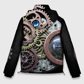 Мужская зимняя куртка 3D с принтом Mechanism of gears in Steampunk style в Екатеринбурге, верх — 100% полиэстер; подкладка — 100% полиэстер; утеплитель — 100% полиэстер | длина ниже бедра, свободный силуэт Оверсайз. Есть воротник-стойка, отстегивающийся капюшон и ветрозащитная планка. 

Боковые карманы с листочкой на кнопках и внутренний карман на молнии. | fashion | gears | mechanism | metal | steampunk | style | металл | механизм | мода | стиль | стимпанк | шестерёнки