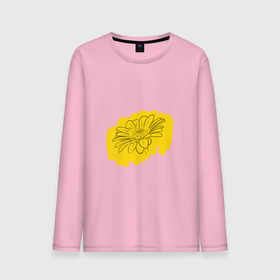 Мужской лонгслив хлопок с принтом гербера на желтом фоне в Петрозаводске, 100% хлопок |  | весна | гербера | желтый | лето | природа | ромашка | цветок