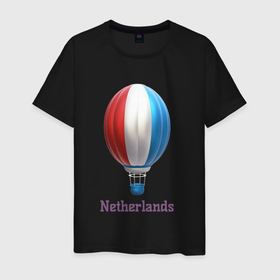 Мужская футболка хлопок с принтом 3d aerostat Netherlands flag в Санкт-Петербурге, 100% хлопок | прямой крой, круглый вырез горловины, длина до линии бедер, слегка спущенное плечо. | 3d aerostat | 3d aerostat netherlands flag | aerostat | air ballon | ballon | hot air ballon | netherlands | netherlands flag