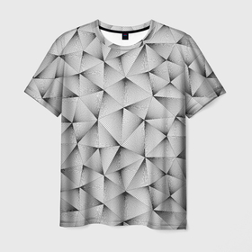 Мужская футболка 3D с принтом Треугольная Решётка в Белгороде, 100% полиэфир | прямой крой, круглый вырез горловины, длина до линии бедер | abstraction | figure | geometry | isometric | pattern | shape | абстракция | геометрия | изометрический | решётка | треугольник | узор | фигура | форма