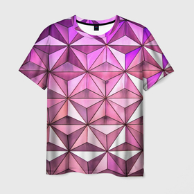Мужская футболка 3D с принтом Треугольная стена в Кировске, 100% полиэфир | прямой крой, круглый вырез горловины, длина до линии бедер | Тематика изображения на принте: арт | вектор | векторный рисунок | геометрия | рисунок | треугольник | треугольники | треугольный рисунок