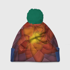 Шапка 3D c помпоном с принтом Личный лабиринт в Тюмени, 100% полиэстер | универсальный размер, печать по всей поверхности изделия | арт | вектор | векторный рисунок | геометрия | лабиринт | личность | рисунок