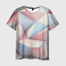 Мужская футболка 3D с принтом Светлый кибер панк в Тюмени, 100% полиэфир | прямой крой, круглый вырез горловины, длина до линии бедер | арт | вектор | векторный рисунок | геометрия | кибер панк | мозаика | рисунок | треугольник | треугольники