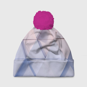 Шапка 3D c помпоном с принтом Треугольные элементы в Петрозаводске, 100% полиэстер | универсальный размер, печать по всей поверхности изделия | арт | вектор | векторный рисунок | геометрия | кибер панкт | мозаика | рисунок | треугольник | треугольники