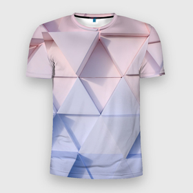 Мужская футболка 3D Slim с принтом Треугольные элементы , 100% полиэстер с улучшенными характеристиками | приталенный силуэт, круглая горловина, широкие плечи, сужается к линии бедра | арт | вектор | векторный рисунок | геометрия | кибер панкт | мозаика | рисунок | треугольник | треугольники