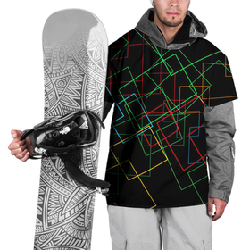Накидка на куртку 3D с принтом Ночной неон в Новосибирске, 100% полиэстер |  | арт | геометрия | неон | ночь | рисунок | темнота | яркие огни | яркий неон | яркий узор